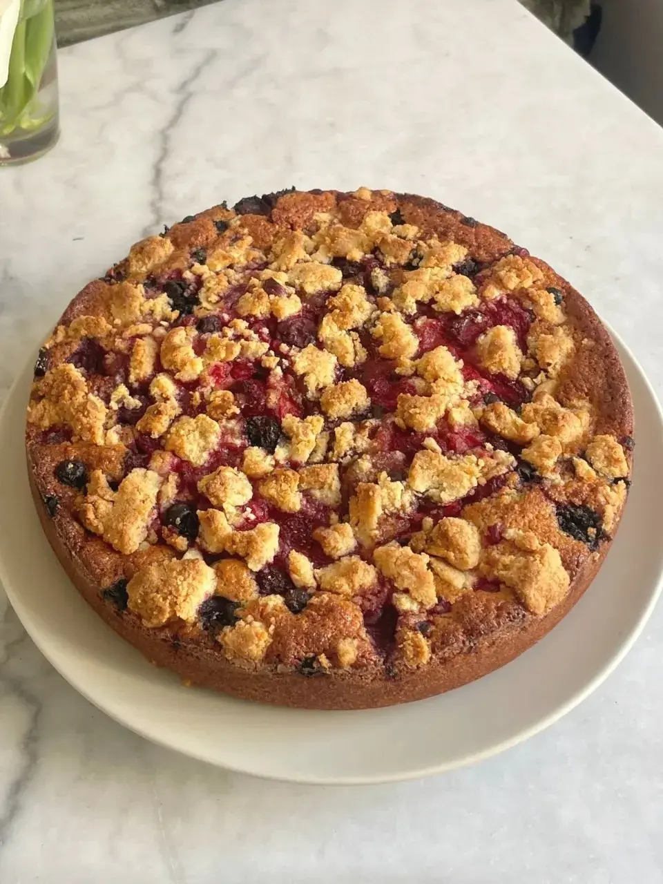 Crumble cake citron & fruits rouges